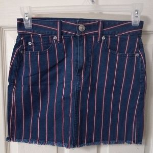 American Eagle Stripe Denim Skirt (4)